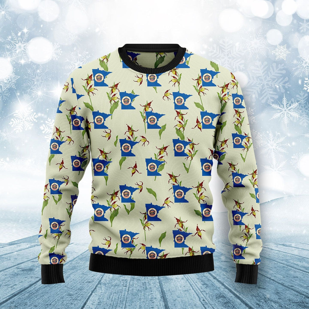 Minnesota lady slipper 3D Christmas Sweater - Holiday Gift product image