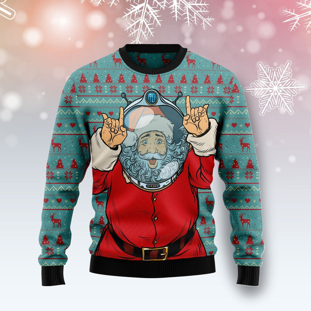 Santa Claus astronaut 3D Christmas Sweater - Holiday Gift product image