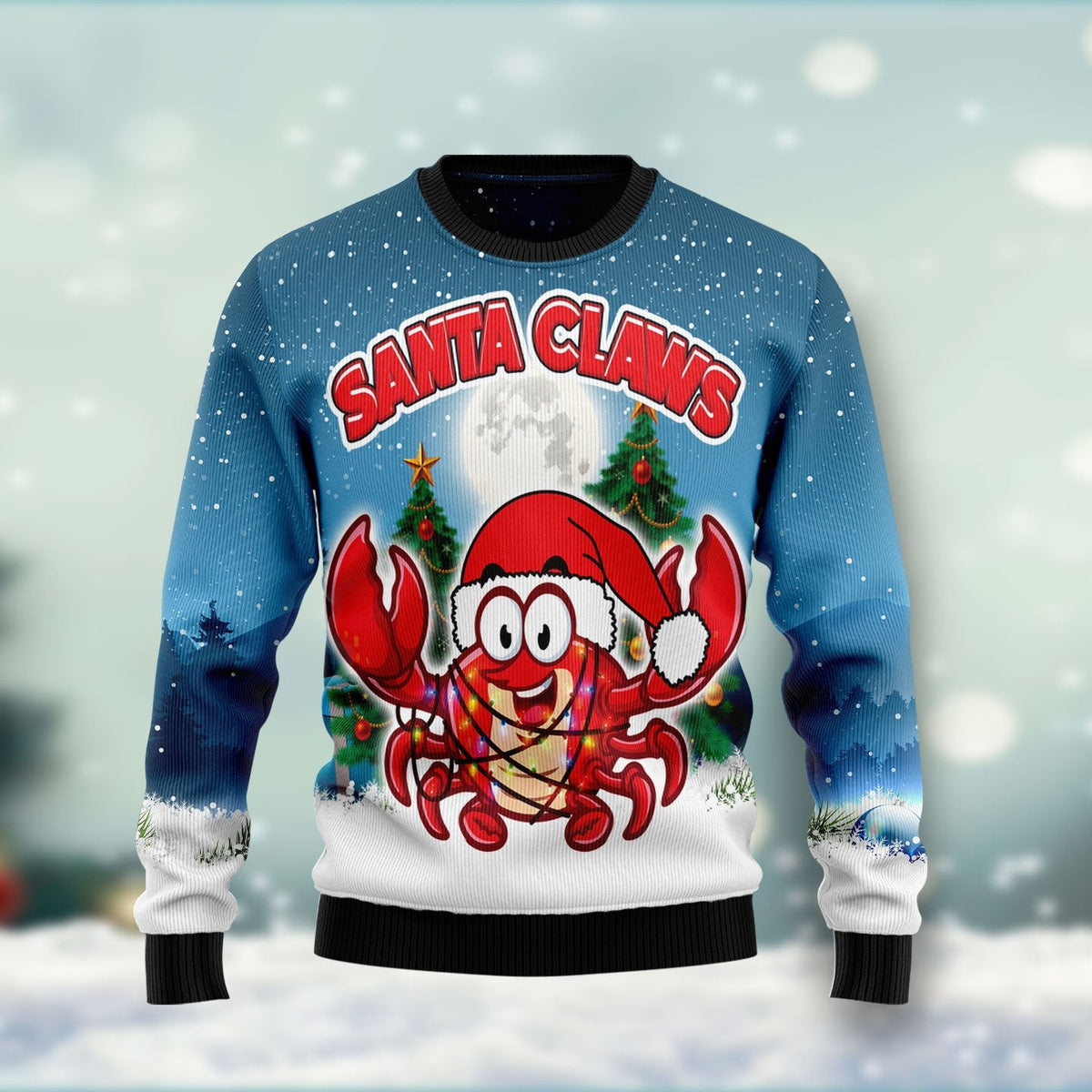 Santa Claws crabs 3D Christmas Sweater - Holiday Gift product image