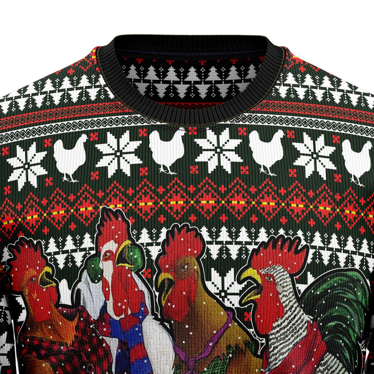 Chicken under snow 3D Christmas Sweater - Holiday Gift product image 2