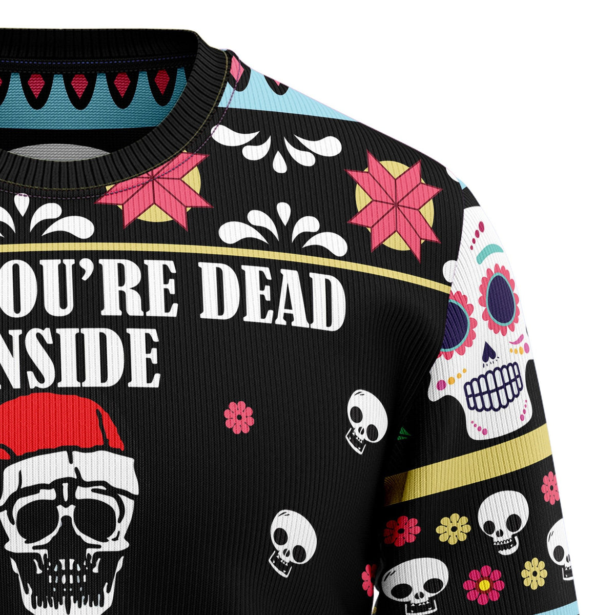 Skull when you’re dead inside but it’s 3D Christmas Sweater - Holiday Gift product image 3