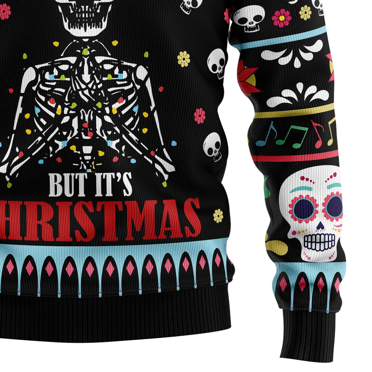 Skull when you’re dead inside but it’s 3D Christmas Sweater - Holiday Gift product image 4