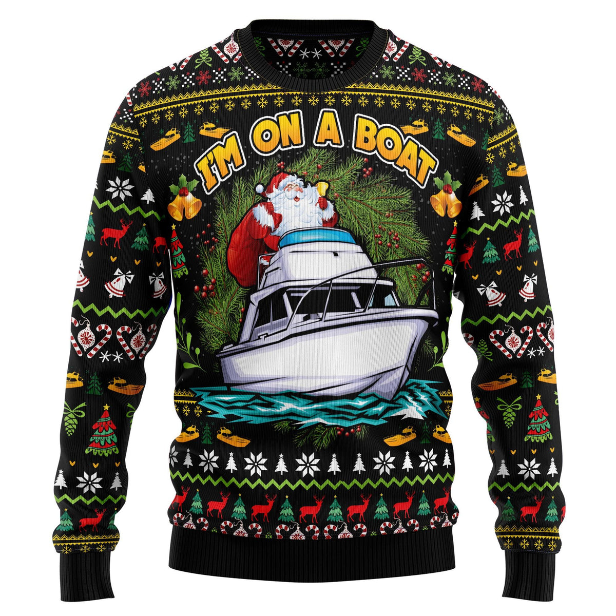 Santa i’m on a boat 3D Christmas Sweater - Holiday Gift product image