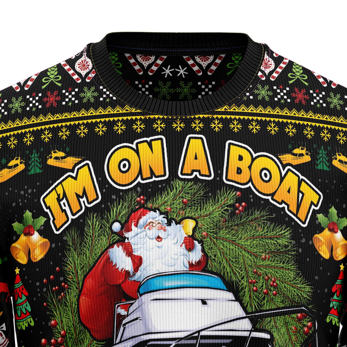 Santa i’m on a boat 3D Christmas Sweater - Holiday Gift product image 2