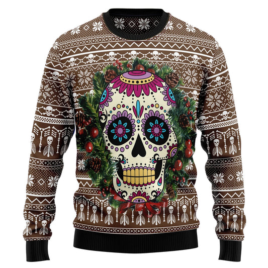 Awesome sugar skull 3D Christmas Sweater - Holiday Gift product image