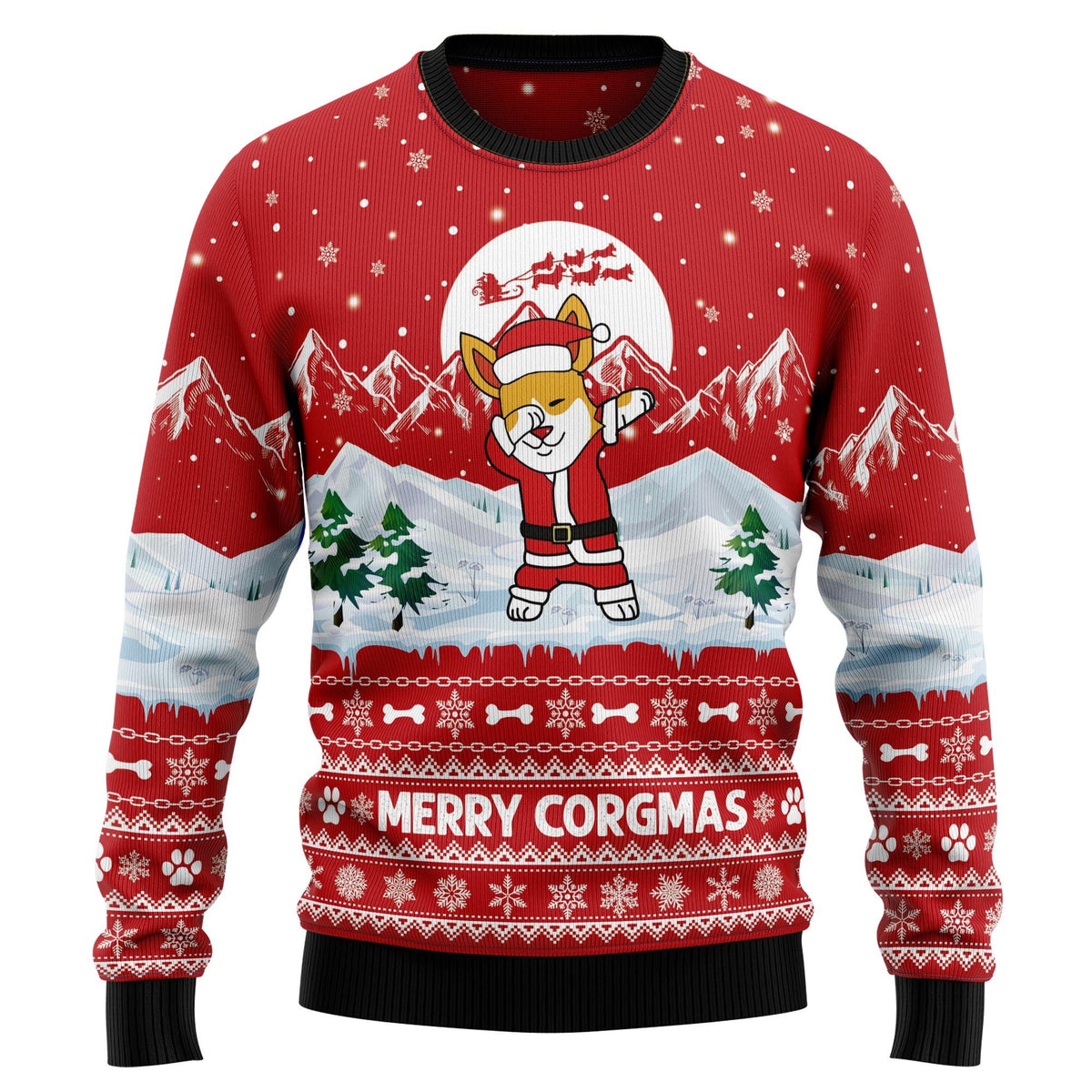 Corgi merry Xmas 3D Christmas Sweater - Holiday Gift product image