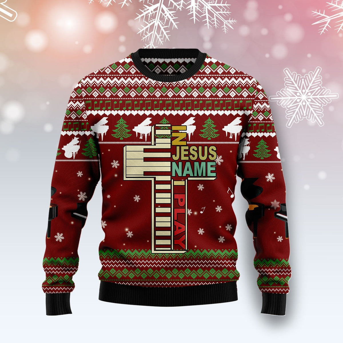 Black Cat pattern 3D Christmas Sweater - Holiday Gift product image 5