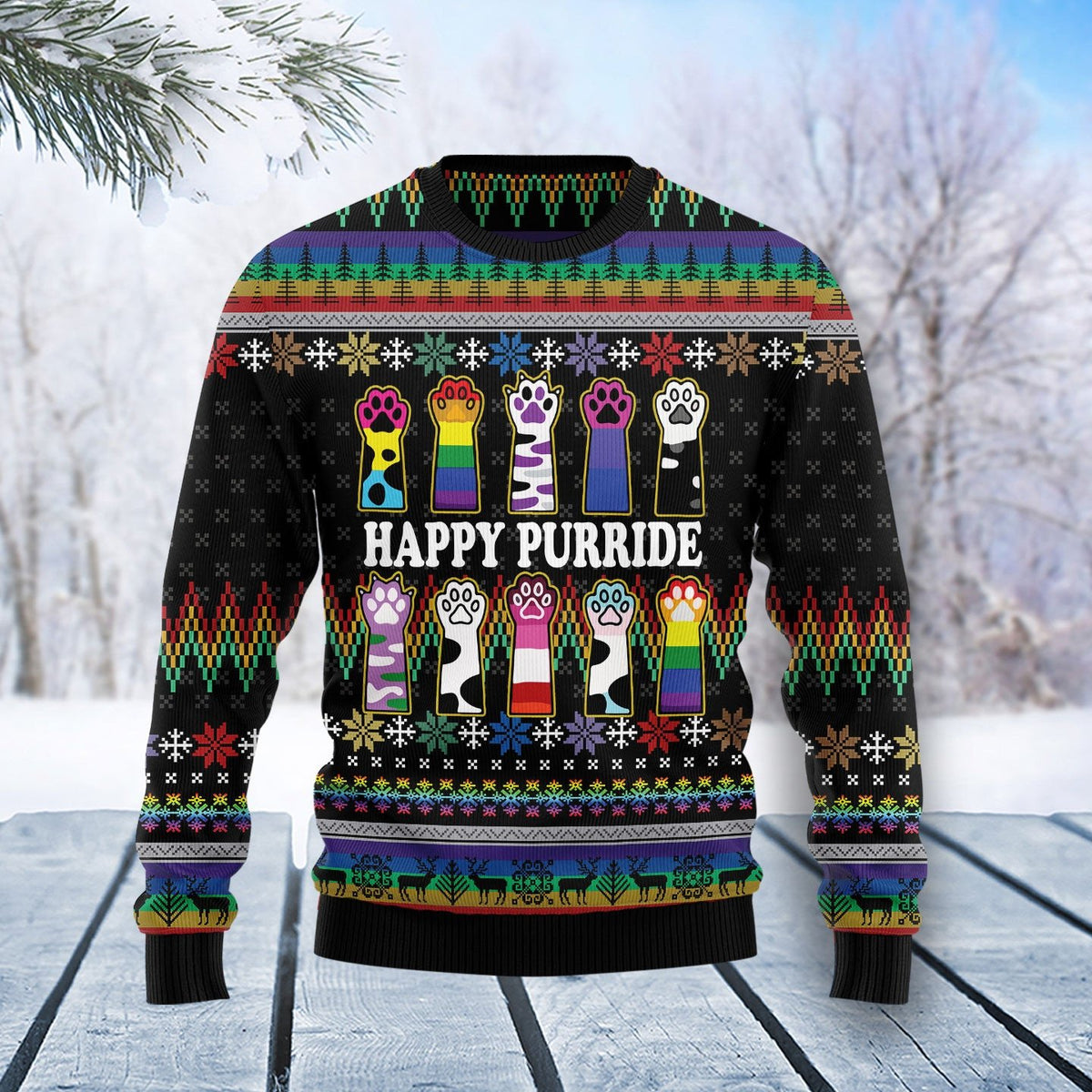 Black Cat pattern 3D Christmas Sweater - Holiday Gift product image 3