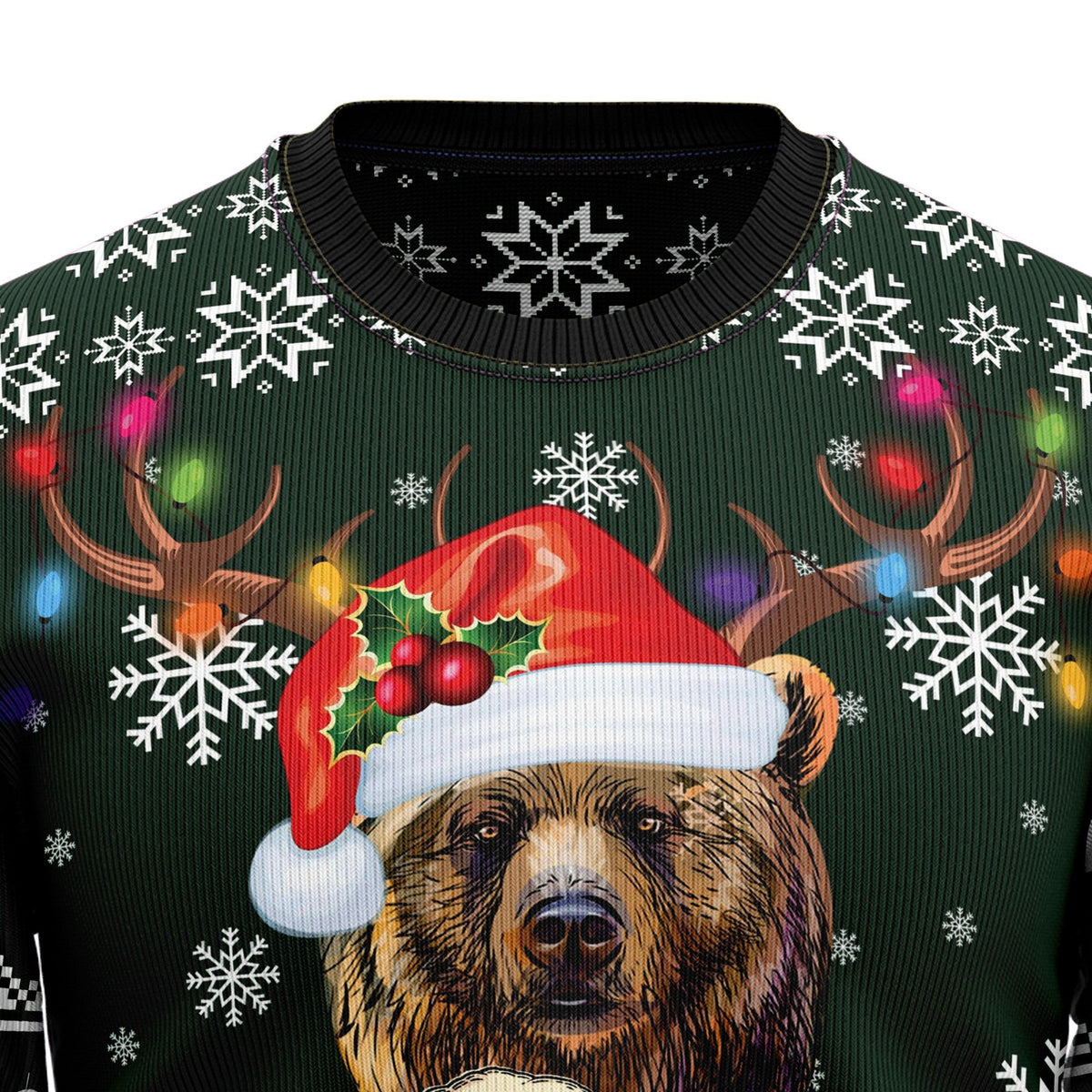 Bear i like big bucks and i cannot lie 3D Christmas Sweater - Holiday Gift product image 2