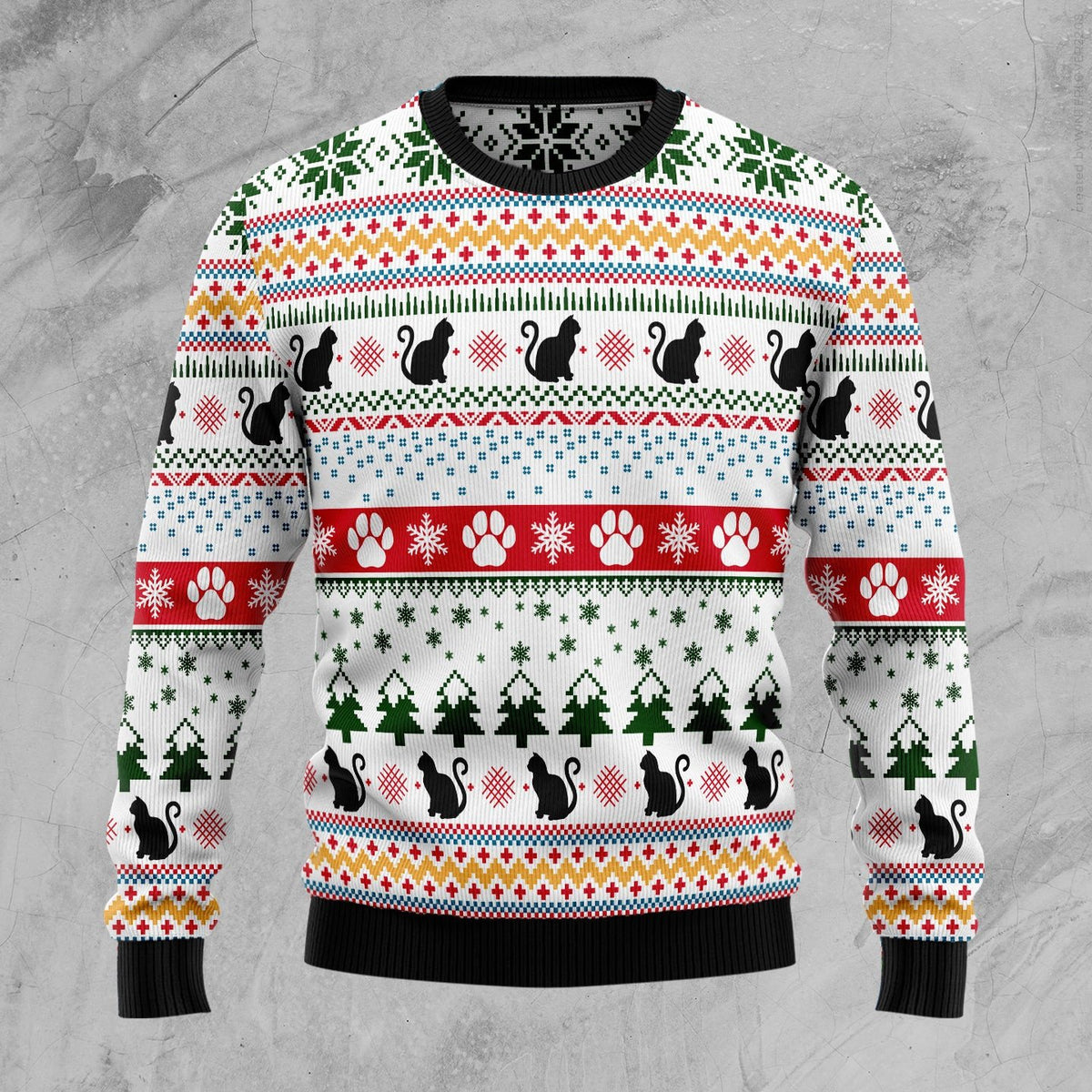 Black Cat pattern 3D Christmas Sweater - Holiday Gift product image