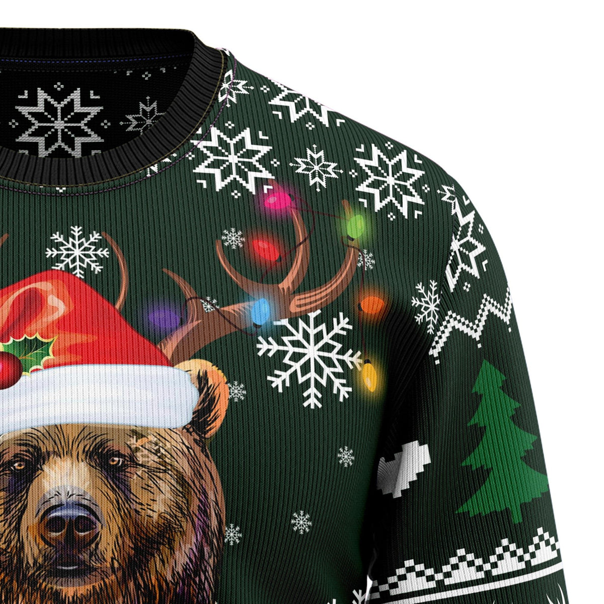 Bear i like big bucks and i cannot lie 3D Christmas Sweater - Holiday Gift product image 3