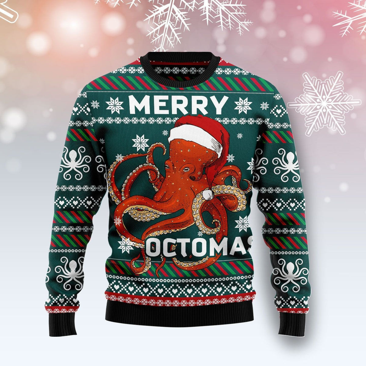 Merry Octomas 3D Christmas Sweater - Holiday Gift product image