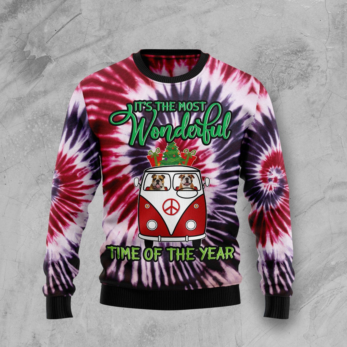Bulldog it’s the most wonderful time of the year 3D Christmas Sweater - Holiday Gift product image