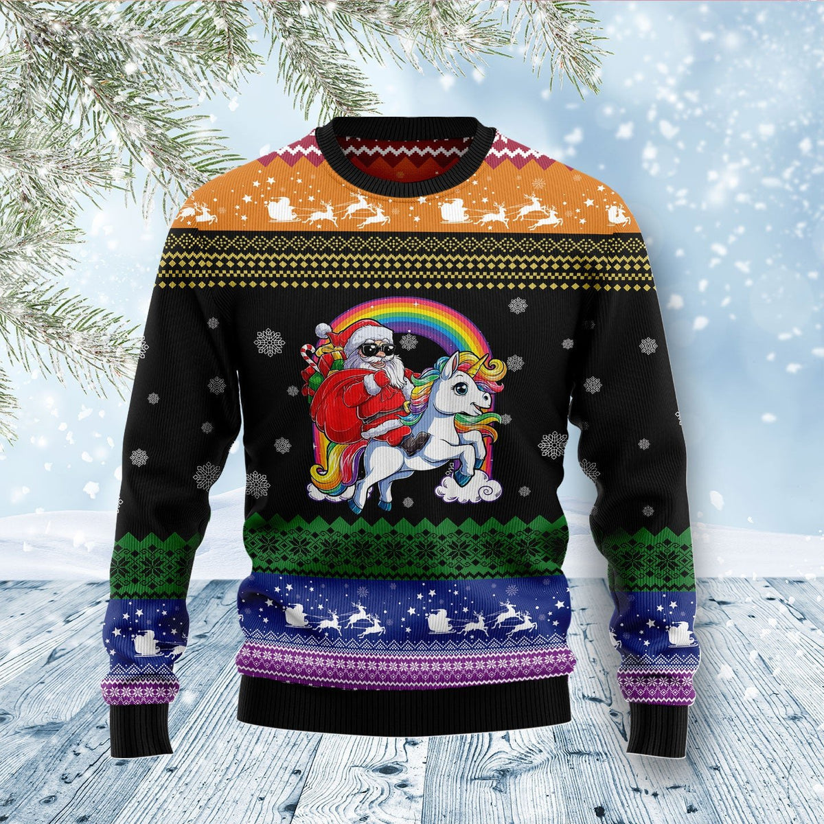 Cat purple pattern 3D Christmas Sweater - Holiday Gift product image 4