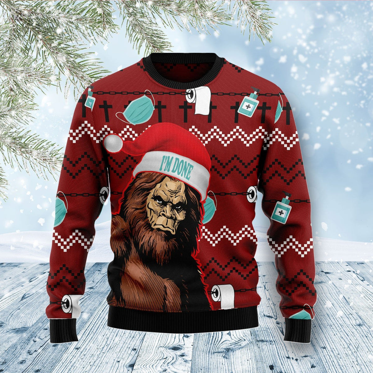 Cat purple pattern 3D Christmas Sweater - Holiday Gift product image 3