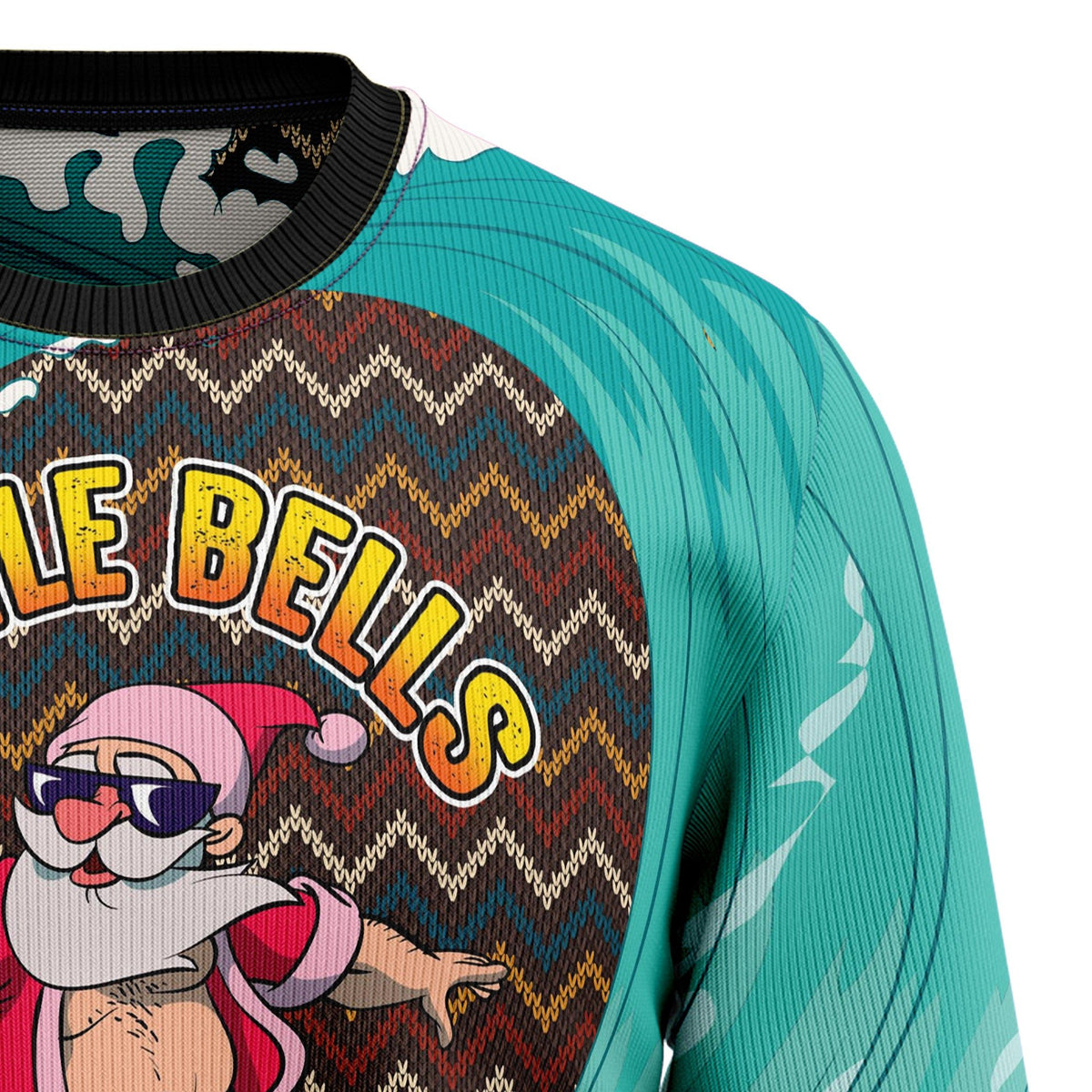 Jingle bells surfing swells 3D Christmas Sweater - Holiday Gift product image 3