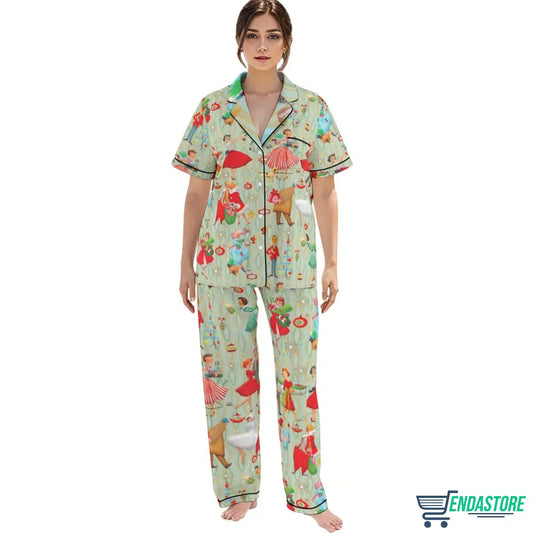 1950s Retro Vintage Christmas Satin Pajama Set 3D Christmas Sweater - Holiday Gift product image 2