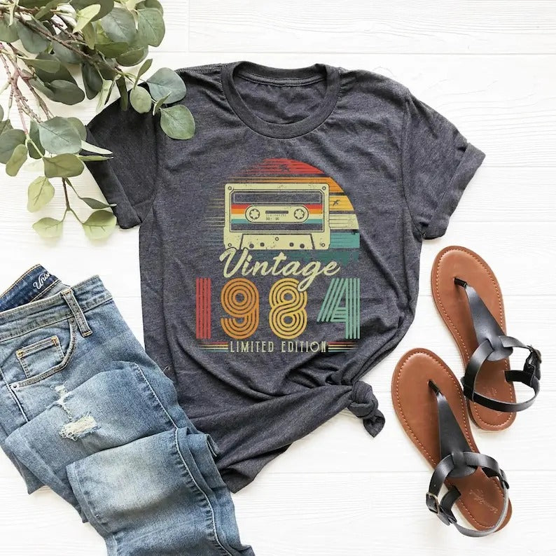 1984 Vintage 39th Retro Cassette - Adult & Kids T-Shirts, Sweatshirts & Hoodies apparel design preview 1