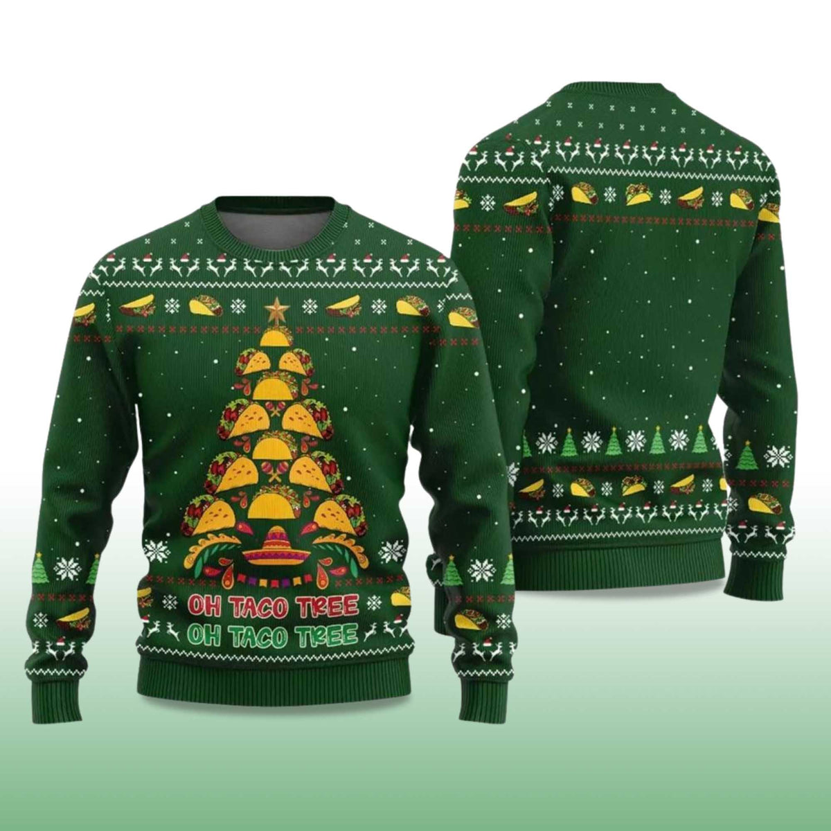 Oh Taco Tree Ugly Christmas Sweater - Holiday Gift product image 2