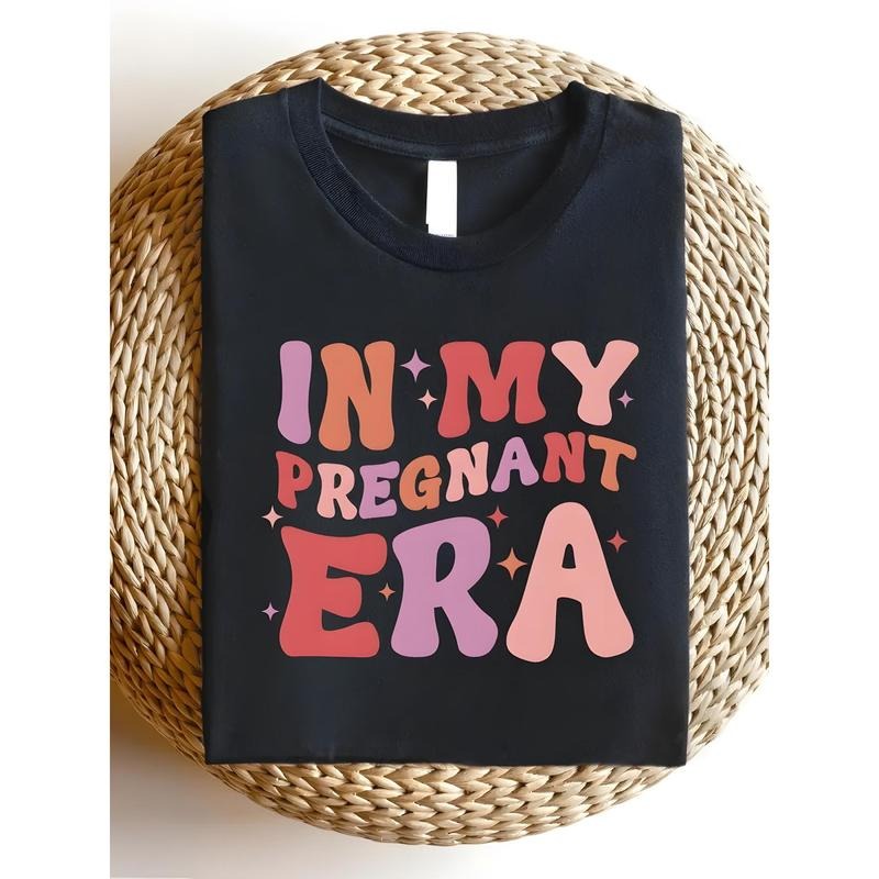 1pc My Pregnant Era 100% Cotton Crew Neck Casual - Adult & Kids T-Shirts, Sweatshirts & Hoodies apparel design preview 1