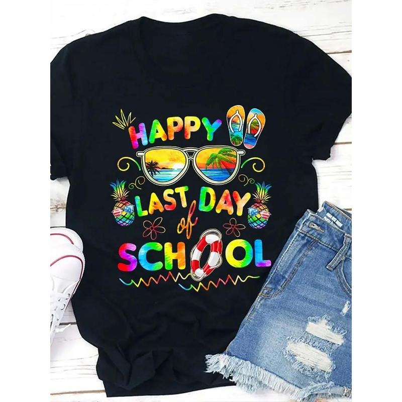 1pc "Happy Last Day Vibrant Summer Beach Scene - Adult & Kids T-Shirts, Sweatshirts & Hoodies apparel design preview 1
