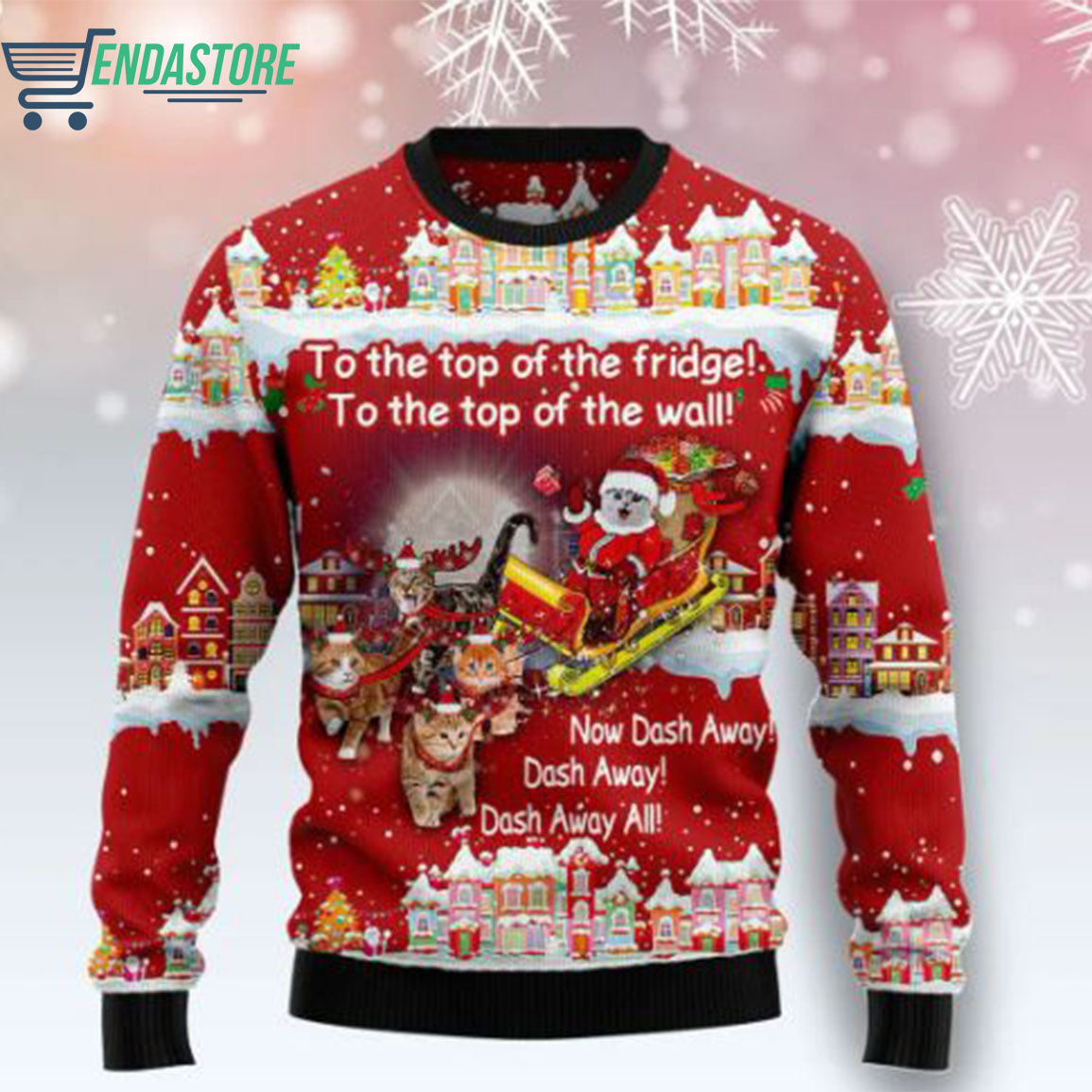Cat Sleigh 3D Christmas Sweater - Holiday Gift product image