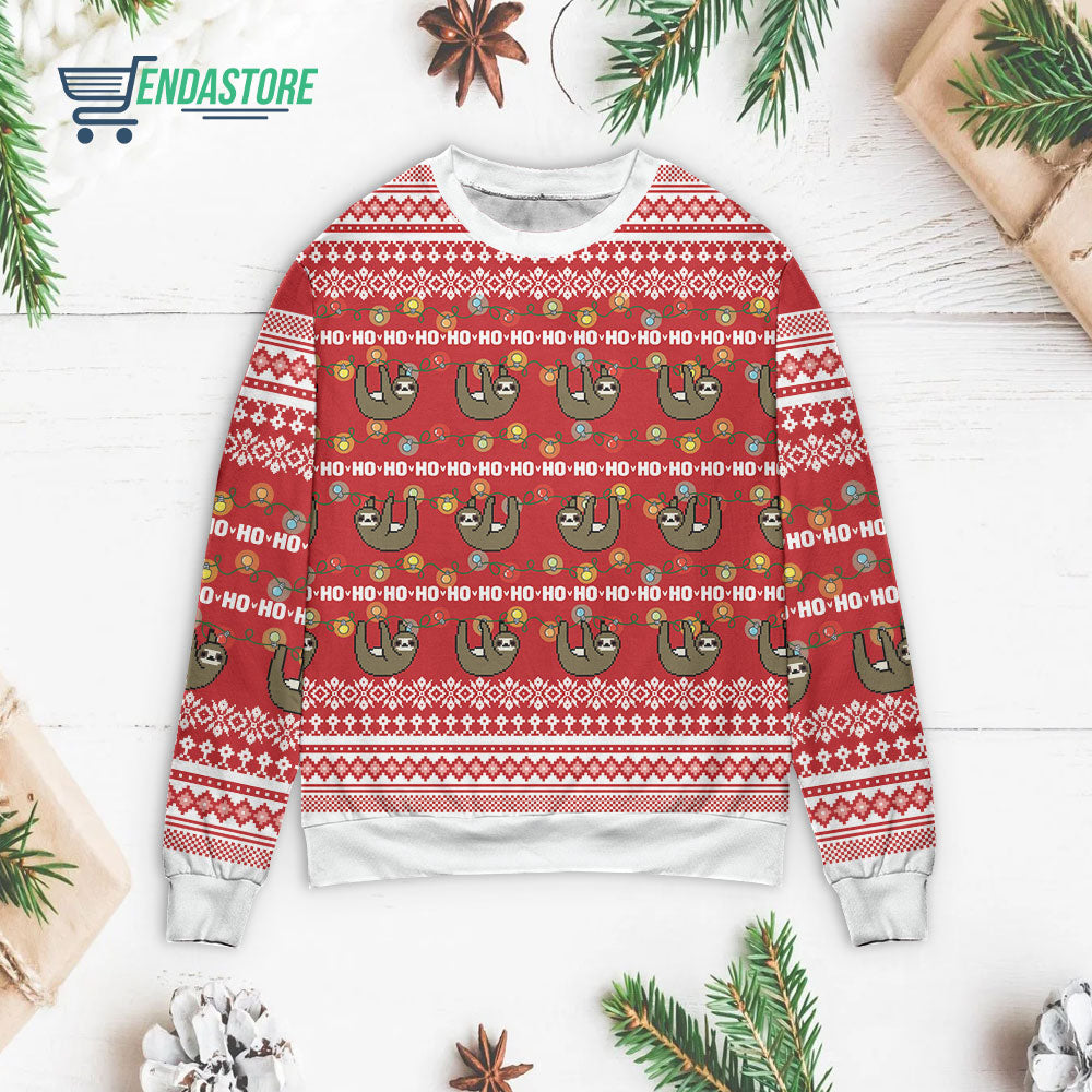 Sloths Ho Ho Ho 3D Christmas Sweater - Holiday Gift product image 2