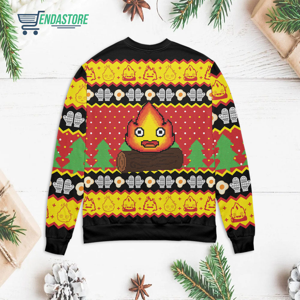 Calcifer I’m a scary and powerful fire demon 3D Christmas Sweater - Holiday Gift product image 3