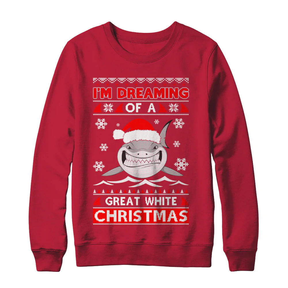 Shark i’m dreaming of a great white Christmas Sweater - Holiday Gift product image 3