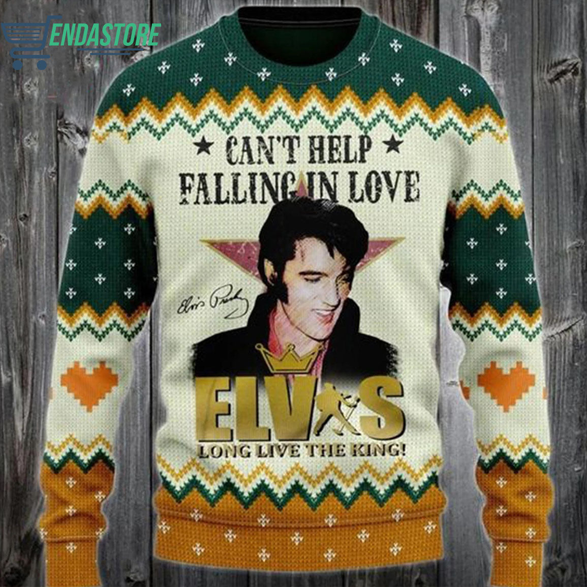 Can’t help falling in love elvis long live the king 3D Ugly Christmas Sweater - Holiday Gift product image