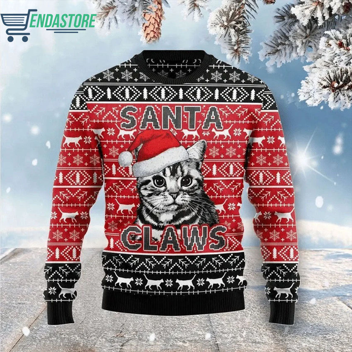 Santa Claws Cat 3D Ugly Christmas Sweater - Holiday Gift product image