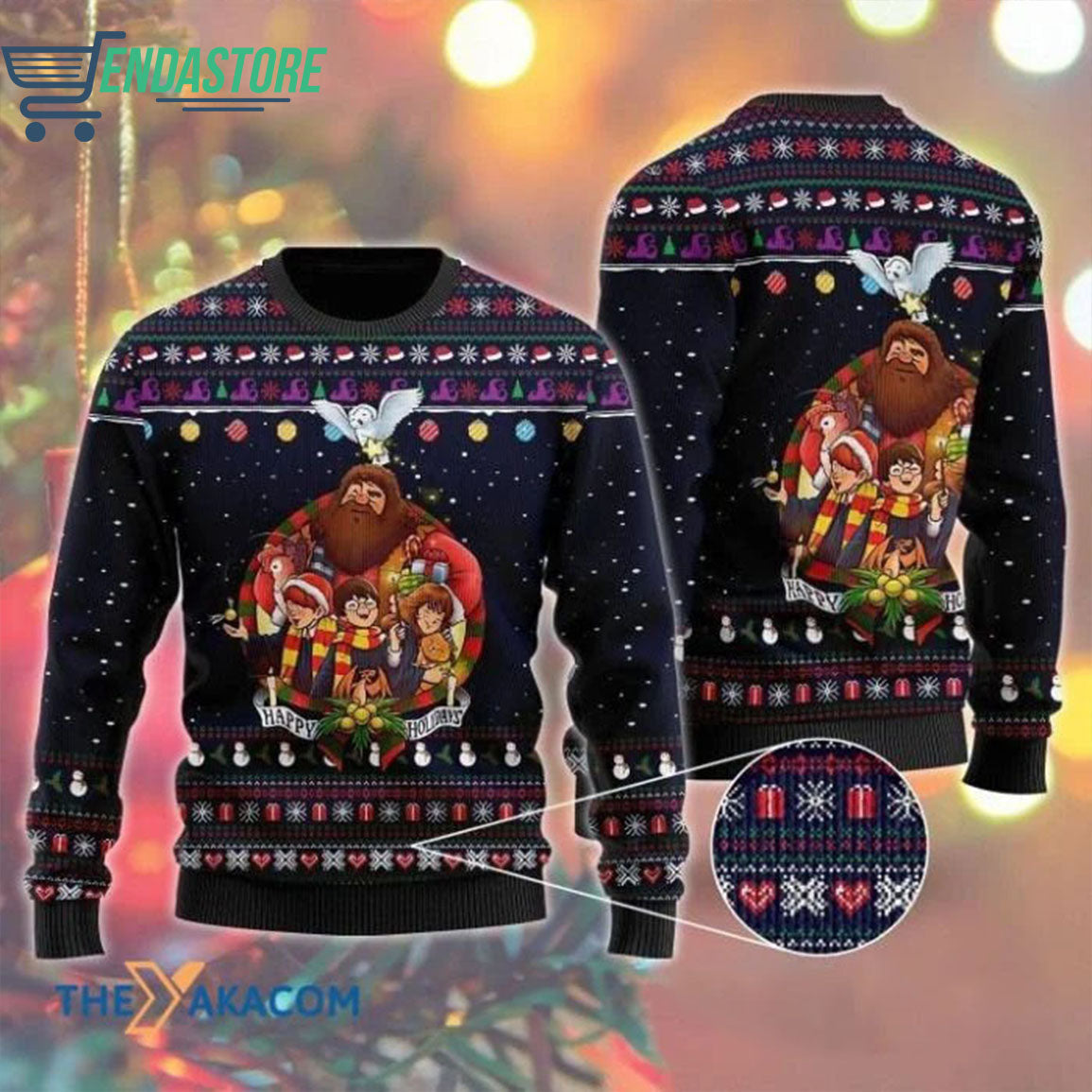 Patterns and big man with child play together 3D Christmas Sweater - Holiday Gift product image