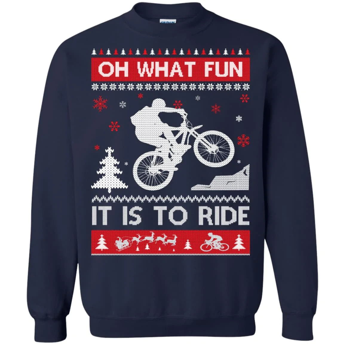 Bicycle oh what fun it is to ride Christmas Sweater - Holiday Gift product image 3