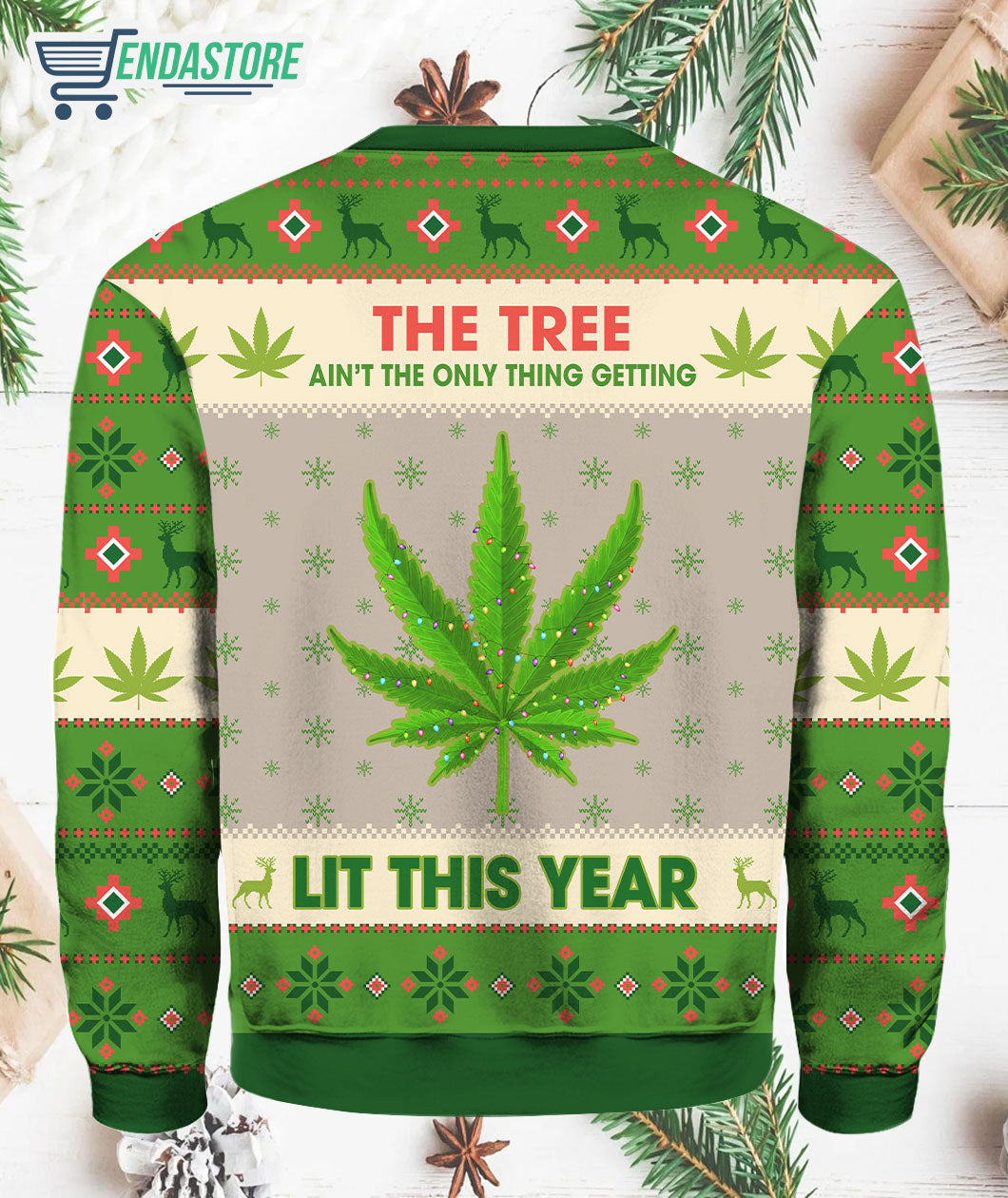 Weed the tree ain’t the only thing getting lit this year 3D Christmas Sweater - Holiday Gift product image 3