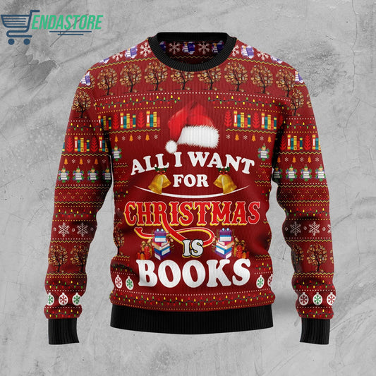 All i want for Christmas is book 3D Christmas Sweater - Holiday Gift product image 2