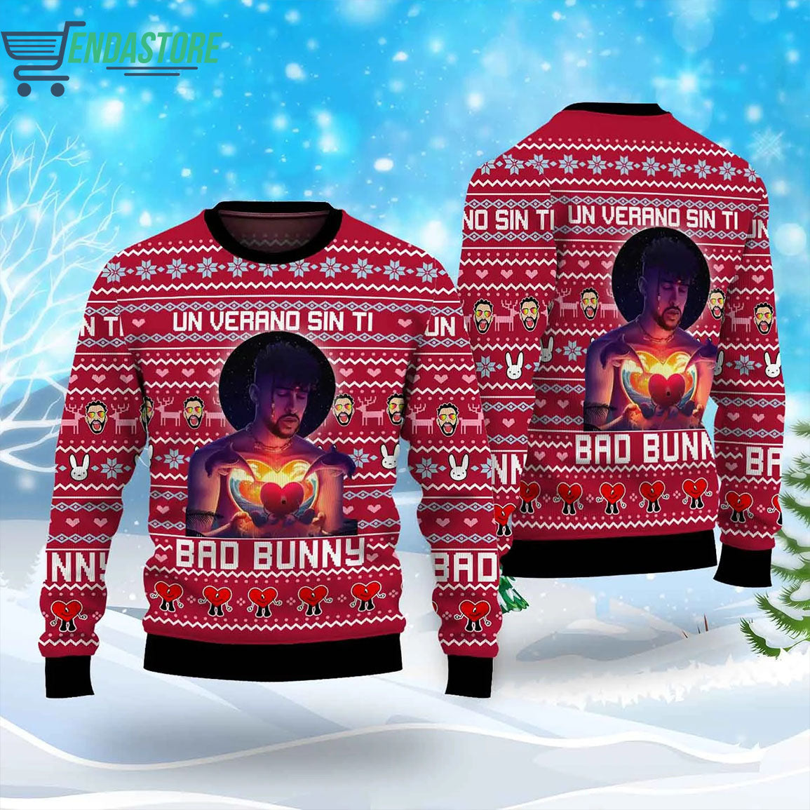 Bad Bunny un verano sin ti 3D Christmas Sweater - Holiday Gift product image