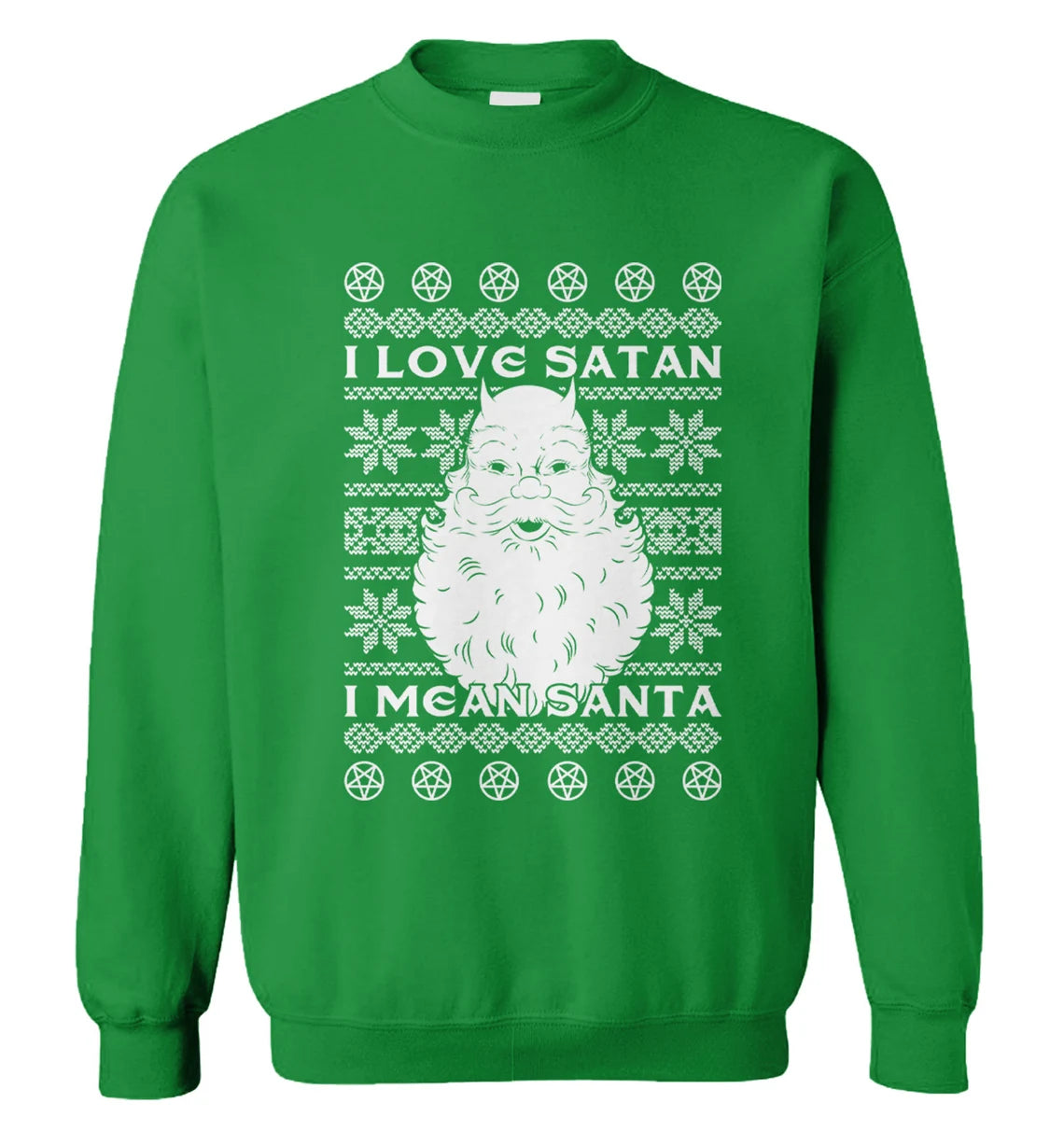 I love satan i mean santa Christmas Sweater - Holiday Gift product image 3