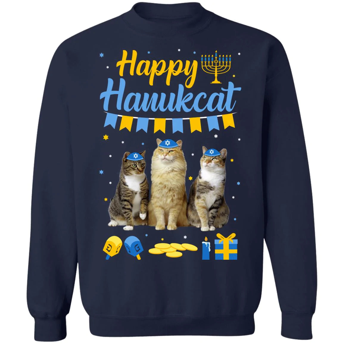 Happy hanukcat Christmas Sweater - Holiday Gift product image 3