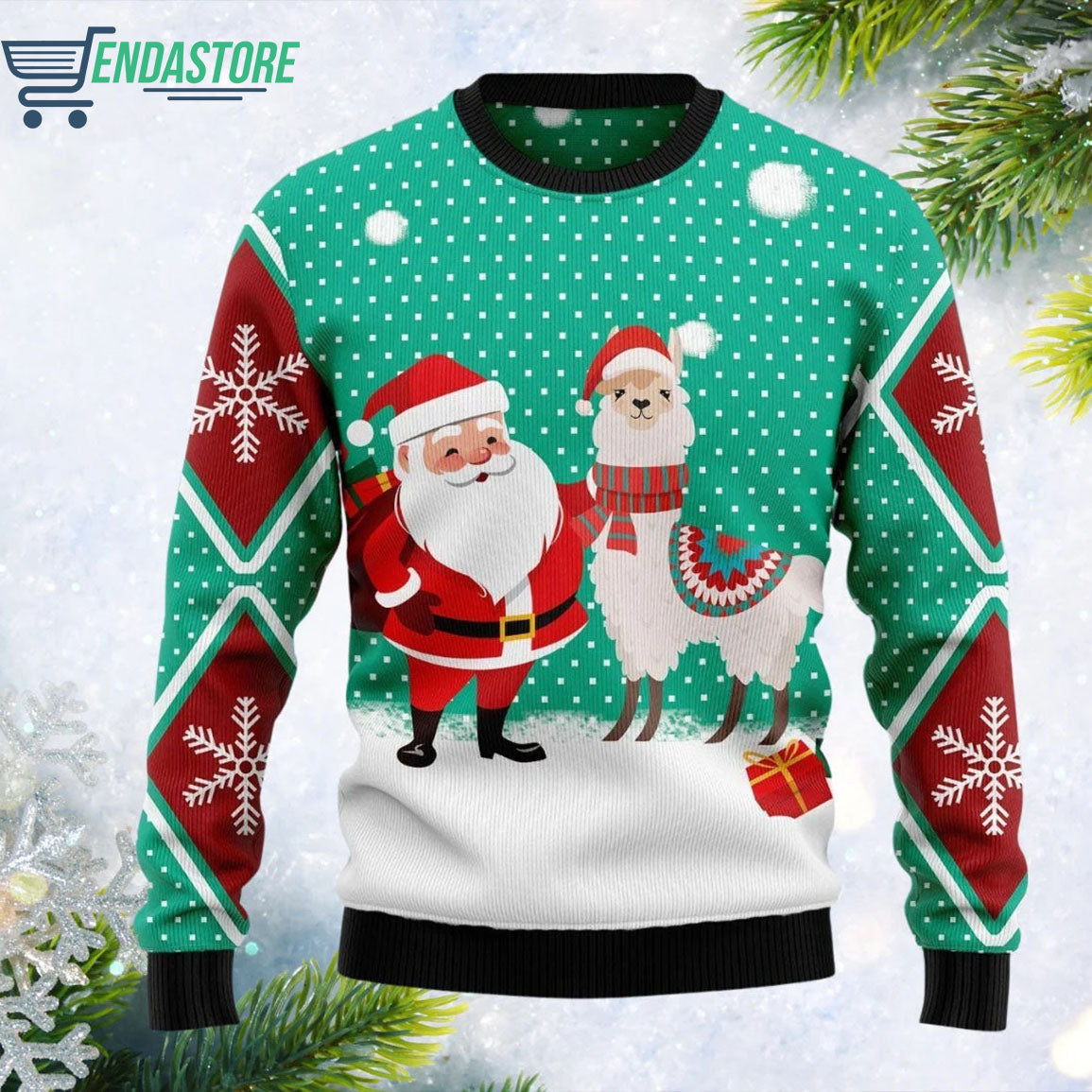 Santa Claus and Llama 3D Christmas Sweater - Holiday Gift product image