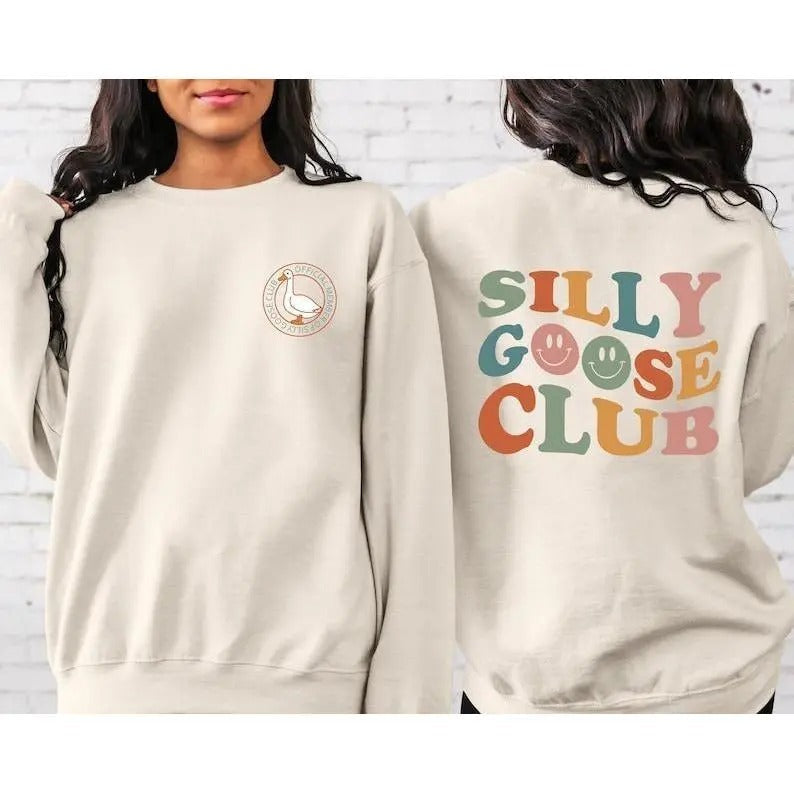 2 Sided Choosing Present Is Easy Silly Goose Club - Adult & Kids T-Shirts, Sweatshirts & Hoodies apparel design preview 1