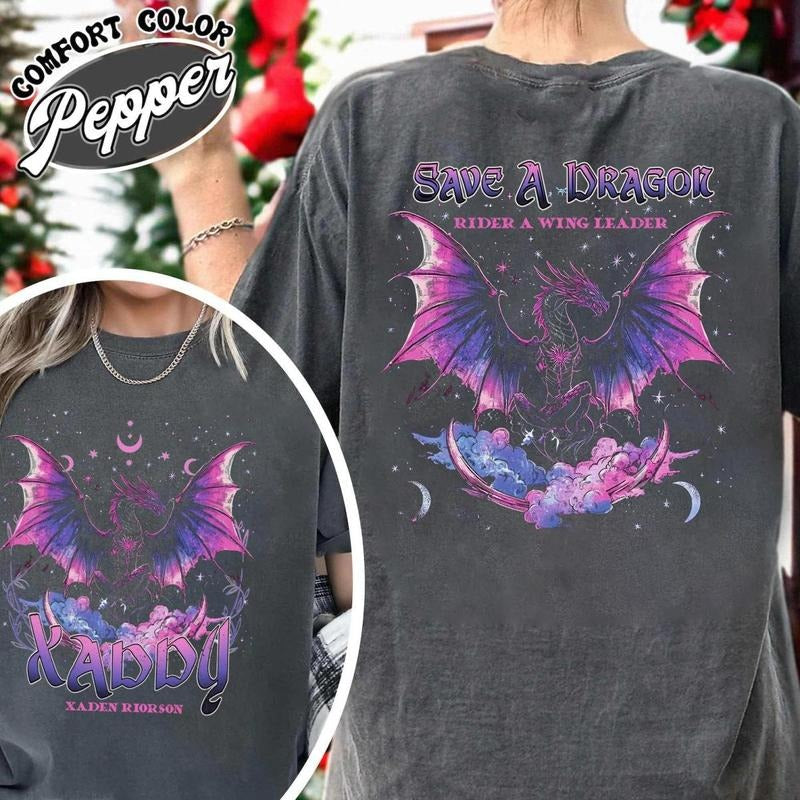 2 Sided Xaden Riorson Booktok Xaddy Fourth Wing Fan - Adult & Kids T-Shirts, Sweatshirts & Hoodies apparel design preview 1