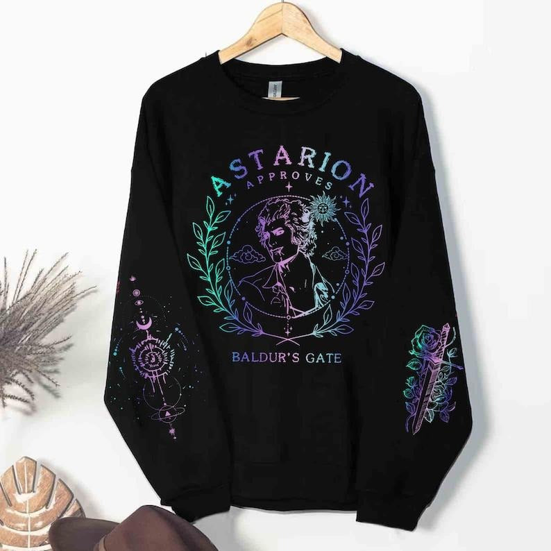 2 Slide Astarion Baldurs Gate 3 Video Game Rogue Vamp - Adult & Kids T-Shirts, Sweatshirts & Hoodies apparel design preview 1