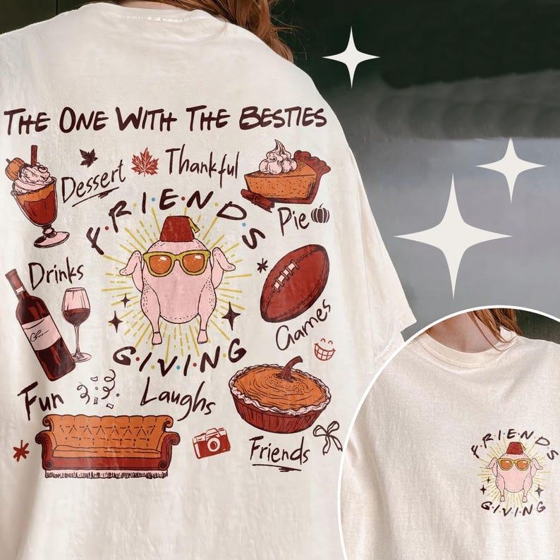 2 Slide Friendsgiving Group Friends Themed - Adult & Kids T-Shirts, Sweatshirts & Hoodies apparel design preview 1