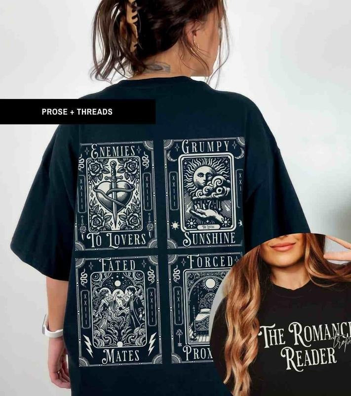 2 Slide Romance Trope Reader Enemies Lovers Tarot - Adult & Kids T-Shirts, Sweatshirts & Hoodies apparel design preview 1