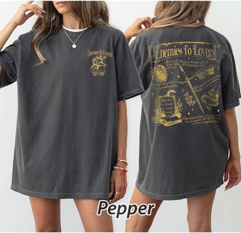 2 Slide Enemies Lover Read Dark Academia Reading - Adult & Kids T-Shirts, Sweatshirts & Hoodies apparel design preview 1