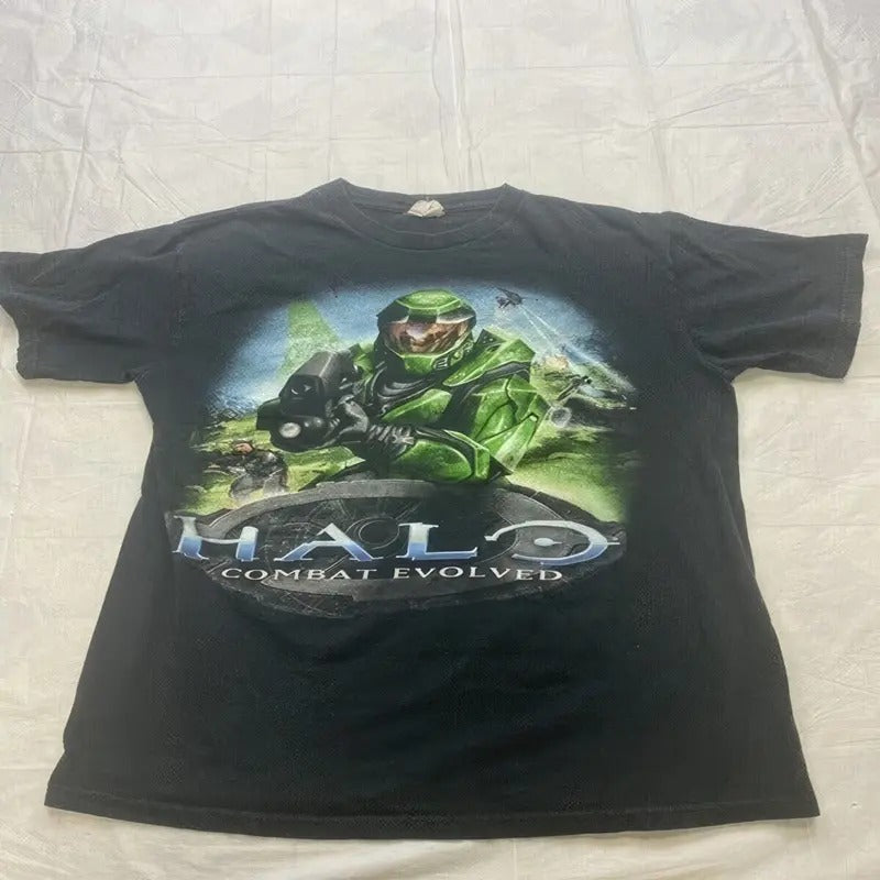 2001 Halo Combat Evoed Retro Black Master Chief - Adult & Kids T-Shirts, Sweatshirts & Hoodies apparel design preview 1