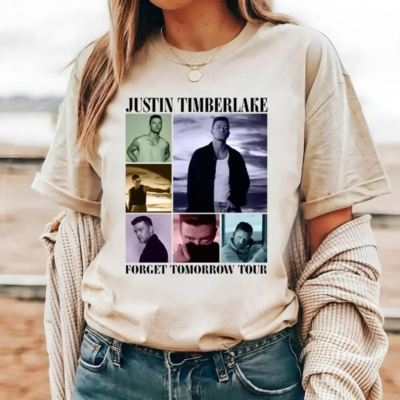 2024 Justin Timberlake Tour Forget Tomorrow World Y2k - Adult & Kids T-Shirts, Sweatshirts & Hoodies apparel design preview 1