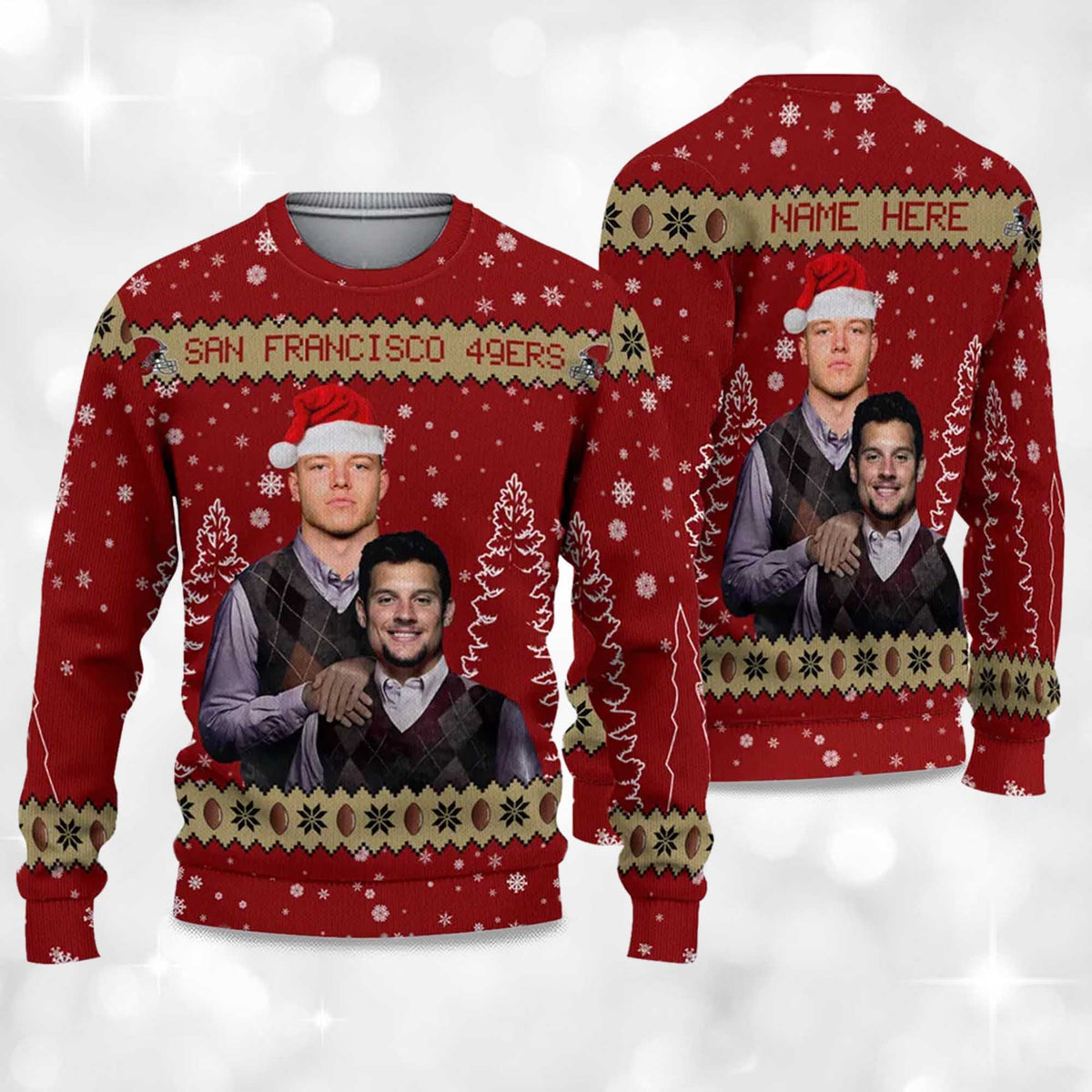 49ers Bosa x Christian McCaffrey Football Ugly Christmas Sweater - Holiday Gift product image 4
