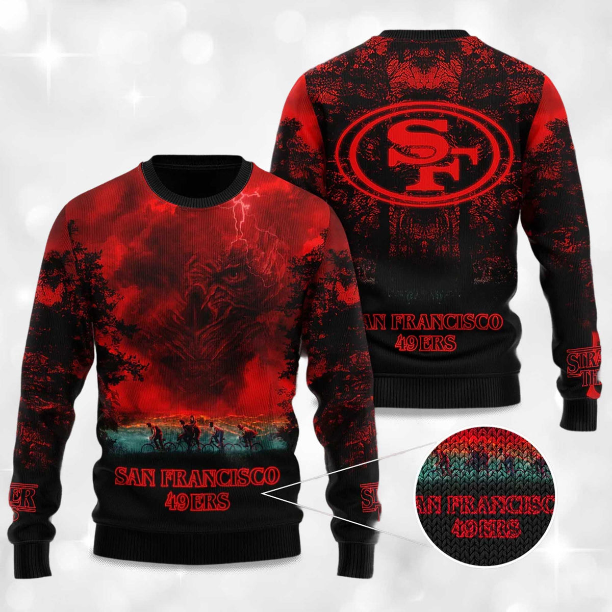 49ers Stranger Things Ugly Christmas Sweater - Gift Idea product image 4