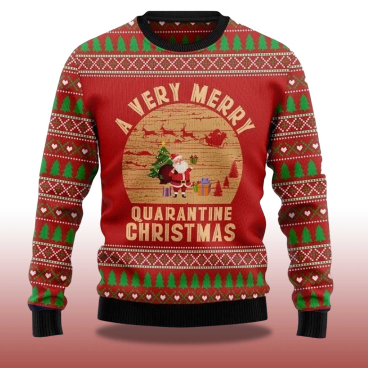 A Very Merry Quarantine Christmas Ugly Christmas Sweater - Holiday Gift product image 4